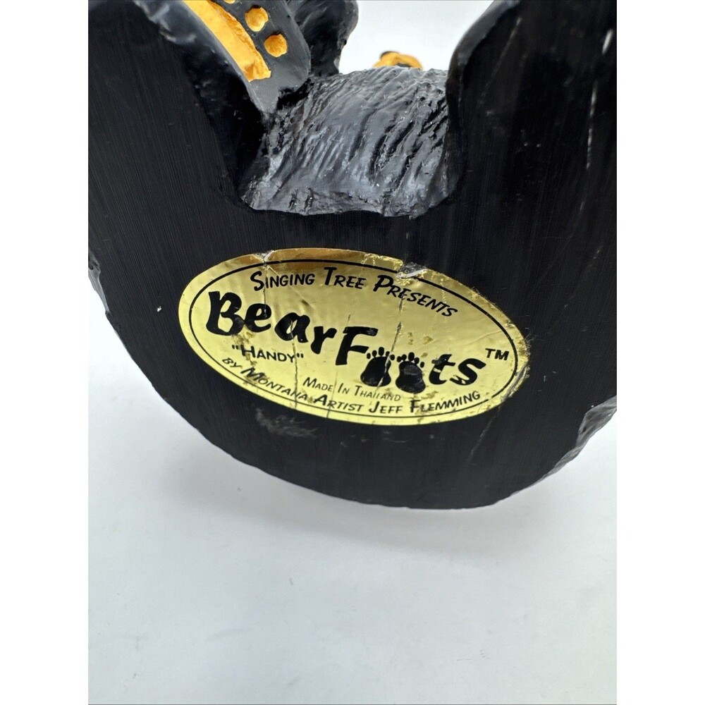 Jeff Fleming Bear Foots Black Bear Figurine Decor Card Holder 6" - Picture 7 of 7